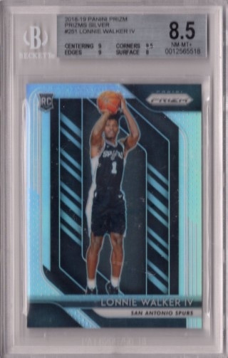 GRADED - 2018-19 Panini Prizm - Prizm Silver #251 - Lonnie Walker IV ROOKIE - BGS 8.5 - San Antonio Spurs