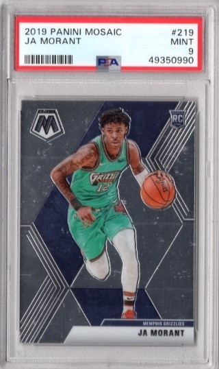 GRADED - 2019-20 Panini Mosaic - #219 Ja Morant ROOKIE - PSA 9 - Memphis Grizzlies