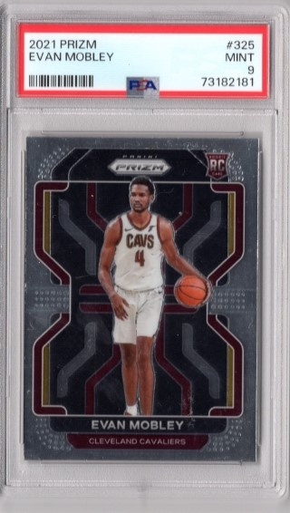 GRADED - 2021-22 Panini Prizm - #325 Evan Mobley ROOKIE - PSA 9 - Cleveland Cavaliers