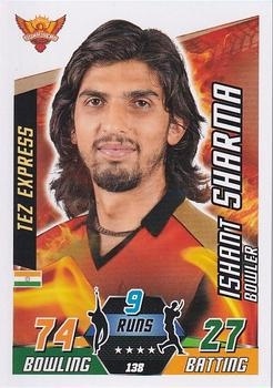 CRICKET - 2014-15 Topps Cricket Attax IPL - #138 Ishant Sharma - Sunrisers Hyderabad