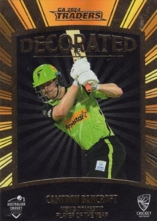 CRICKET - Traders 2024-25 - Decorated #D12 - Cameron Bancroft SN170 - Sydney Thunder