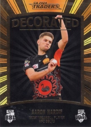 CRICKET - Traders 2024-25 - Decorated #D26 - Aaron Hardie SN170 - Perth Scorchers