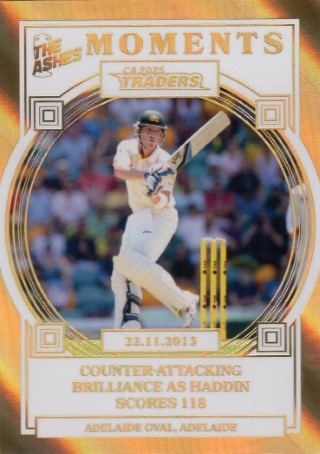 CRICKET - Traders 2025-26 - The Ashes Moments Gold #AMG19 - 22/11/2013 Adelaide Oval (Brad Haddin) SN100 - Australia