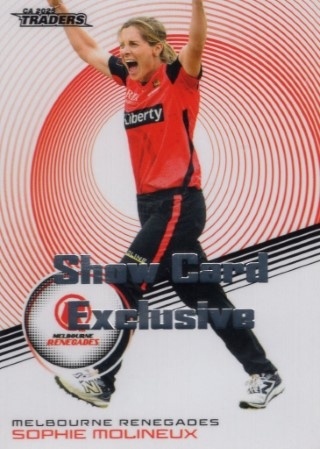 CRICKET - Traders 2025-26 - Show Card Exclusive #100 - Sophie Molineux PROMO - Melbourne Renegades