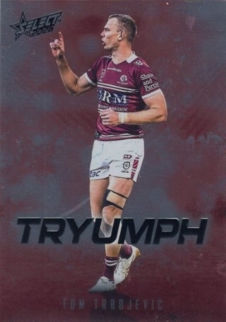 NRL - 2026 Select - Tryumph Red #TR040 - Tom Trbojevic - Manly Sea Eagles