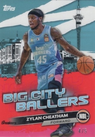 NBL - 2023-24 Topps - Big City Ballers Red #BCB-13 - Zylan Cheatham SN5 - New Zealand Breakers