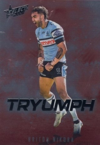 NRL - 2026 Select - Tryumph Red #TR021 - Briton Nikora - Cronulla Sharks