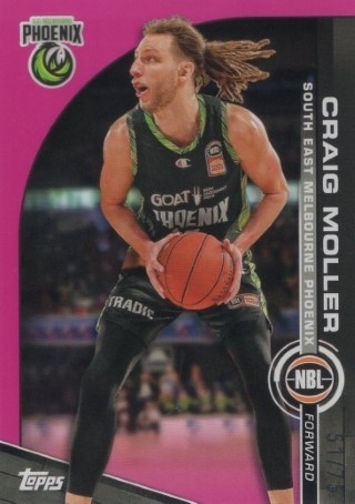 NBL - 2023-24 Topps - Fuchsia Parallel #071 - Craig Moller SN75 - S.E. Melbourne Phoenix