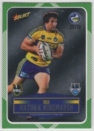 NRL - 2012 Select Champions - Parallel Sticker Silver (Peeled) #110 - Nathan Hindmarsh - Parramatta Eels