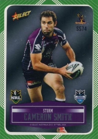 NRL - 2012 Select Champions - Parallel Sticker Silver (Peeled) #074 - Cameron Smith - Melbourne Storm