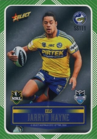NRL - 2012 Select Champions - Parallel Sticker Silver (Peeled) #111 - Jarryd Hayne - Parramatta Eels