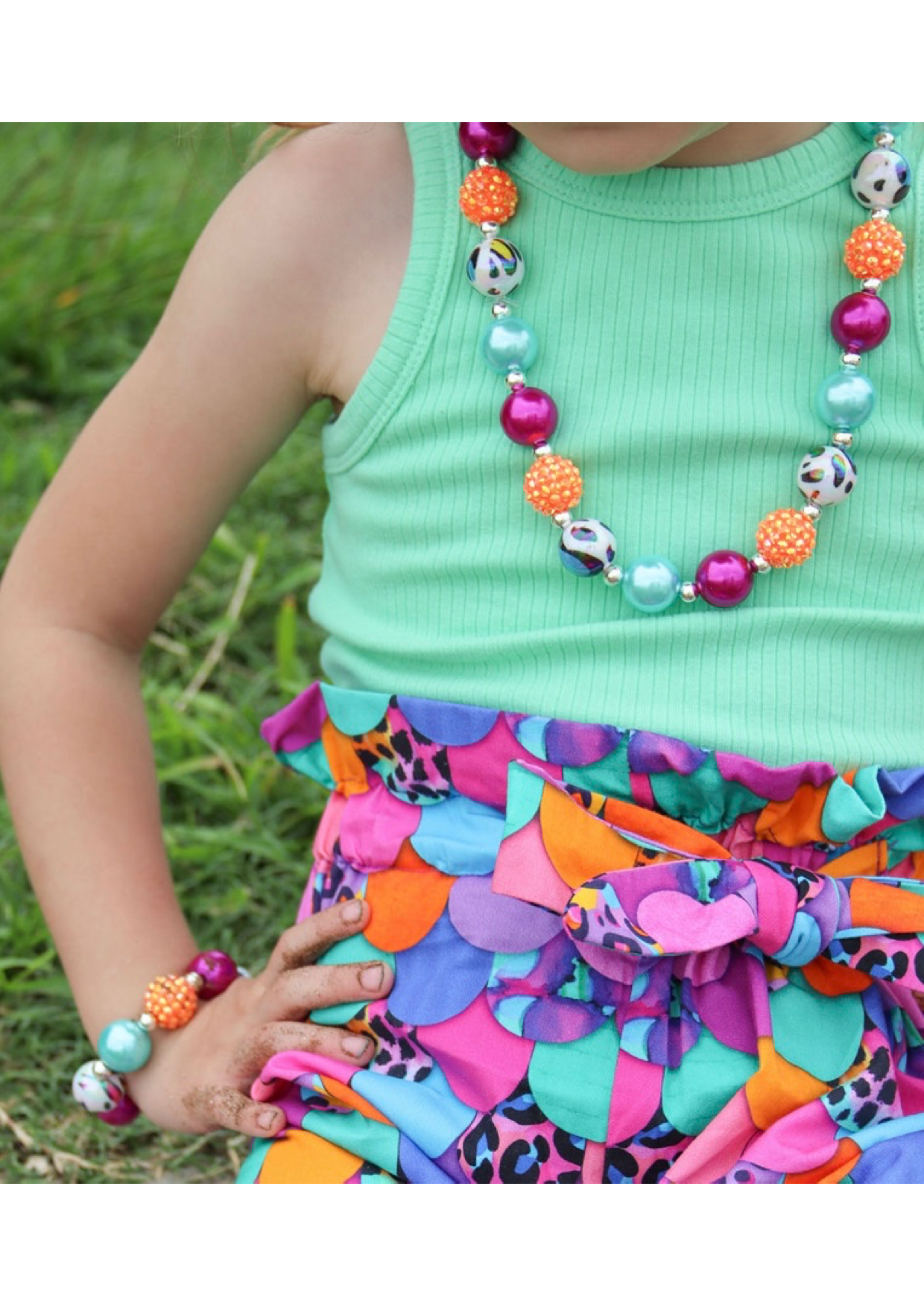 Mermaid Jungle Necklace and Bracelet set