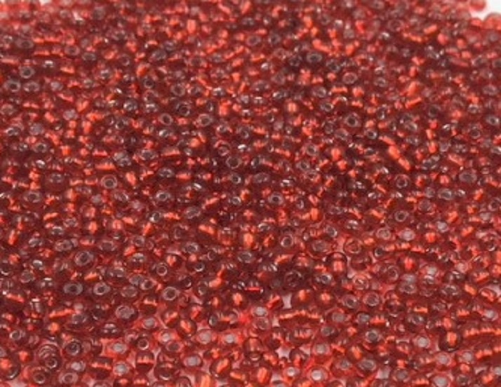 Seed Beads - Red Silver Lined - 2mm - 20g