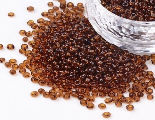 Seed Beads - Coffee - Transparent - 2mm - 20g