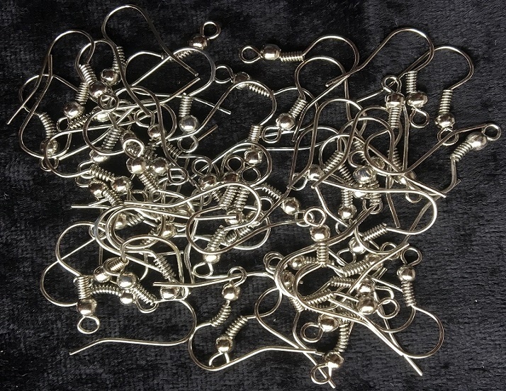 Sheppard Earring Hooks - Bright Silver - 50 Pieces