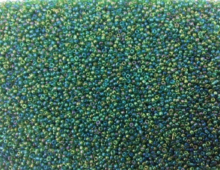 Seed Beads - Rainbow Green - 2mm - 20g