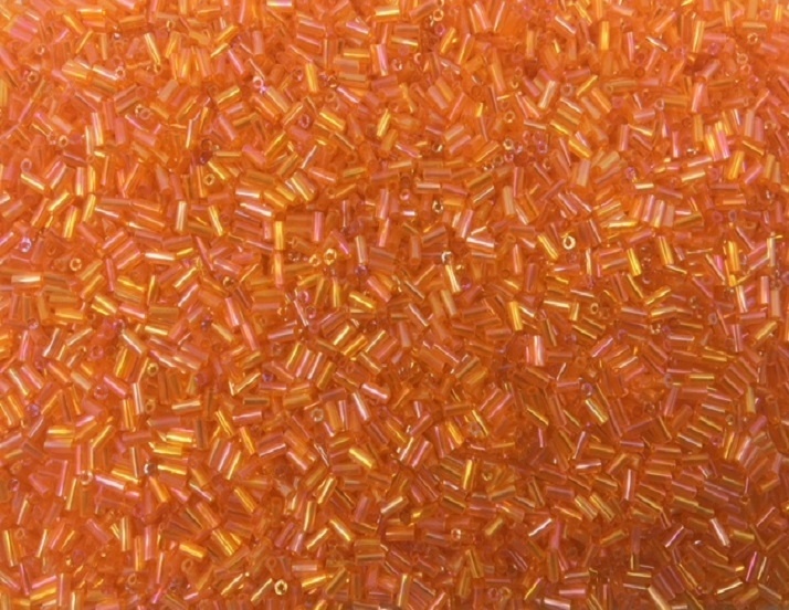 Bugle Beads - Rainbow Orange - 5mm - 20g