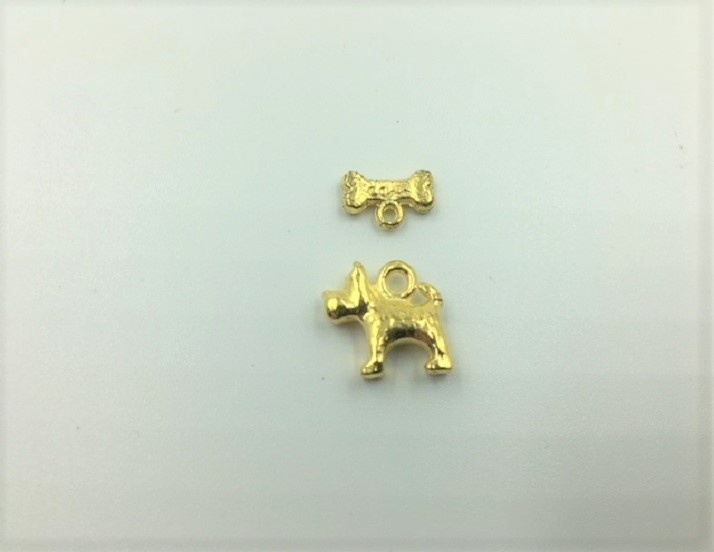 Dog & Bone - 1 Set - Gold or Silver