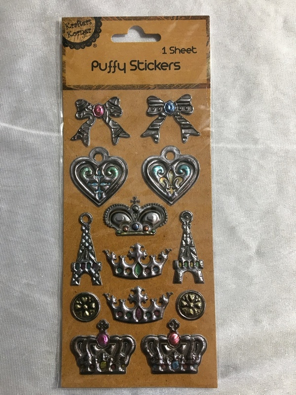 Stickers - Puffy - Crowns, Hearts, Bows