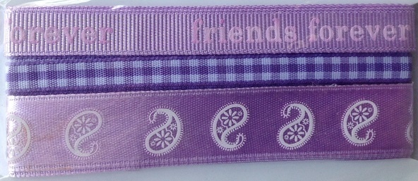 Ribbon - Friends Forever - Purple & White