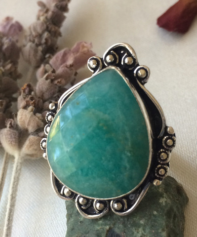 Amazonite Vintage Style Ring