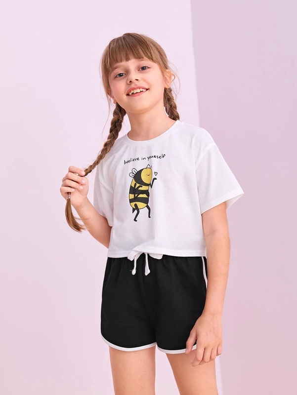 Bee-lieve in Yourself Girls Tee & Shorts