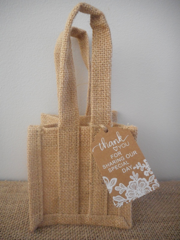 Small Natural Jute Gift Bags, Rustic Event, Vintage Wedding Australia