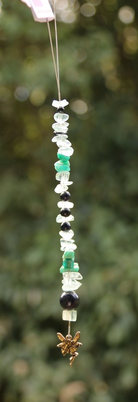 304. Blue Sunstone (manmade), Chinese Amazonite and Blue Obsidian Dangly Ornament