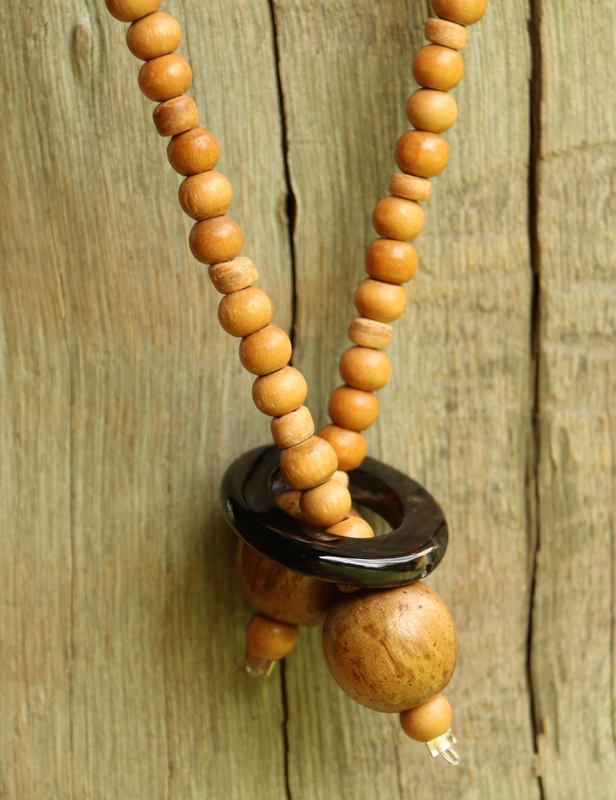 213. Wood Beads and Agate