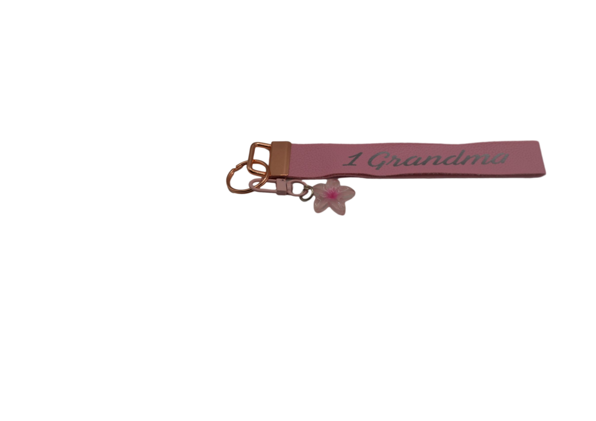 No 1 Grandma With Flower Keyring