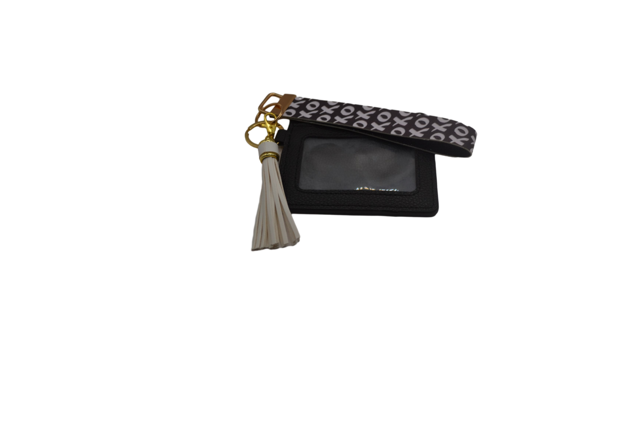 Black with Pink XO ,Black Coin Purse and White Tassel Keyring