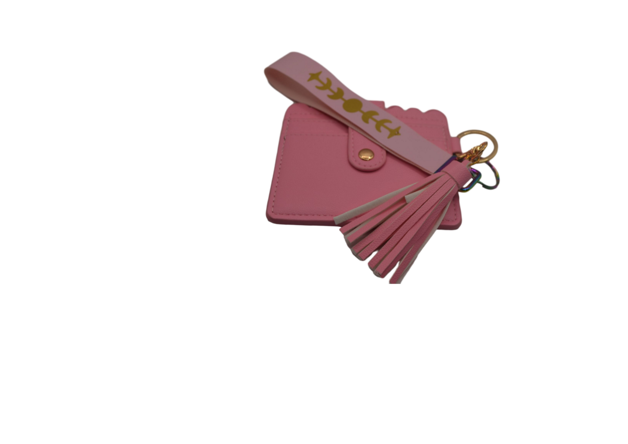 Pink Star & Moon with Coin Purse and Tassel Keyring