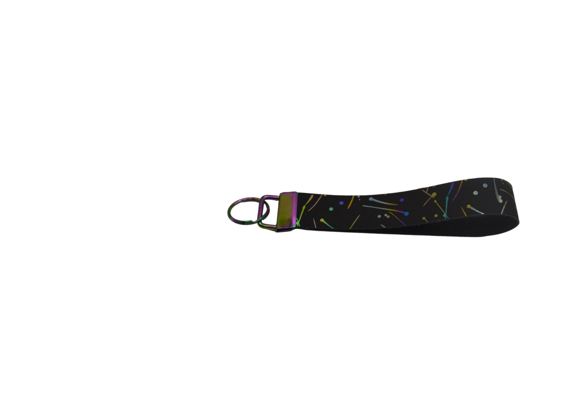 Black with Multi coloured Fleck Keyring