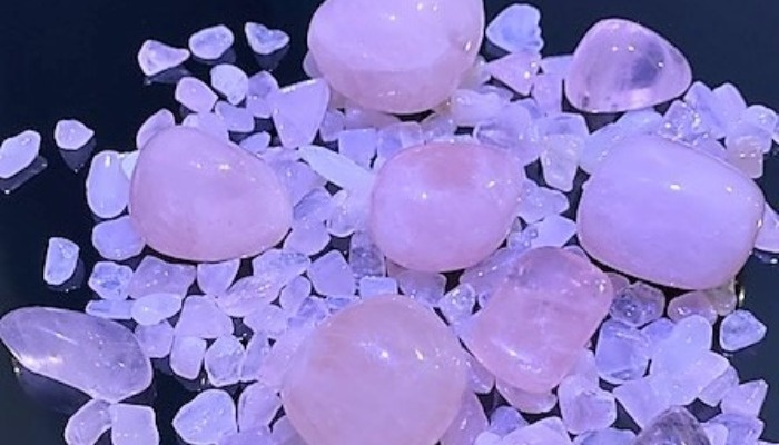 Rose Quartz Crystals Tumbled & Chips