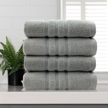 amor classic dobby stripe super soft premium cotton face washer 4 pcs 650gsm