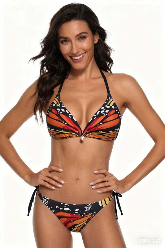 Butterfly Print Bikini 2026 New Creative Design Deep V Sexy Swimsuit