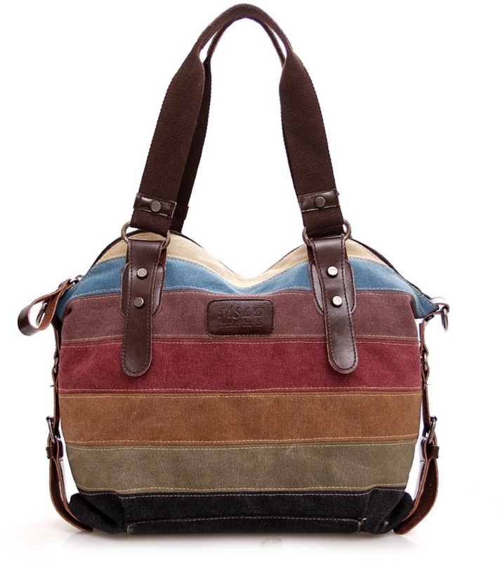 Multicolored Striped Shoulder Bag