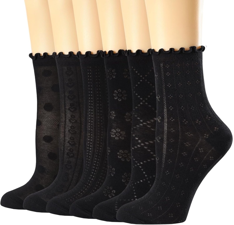 6 Pairs of Women's Ruffle Socks