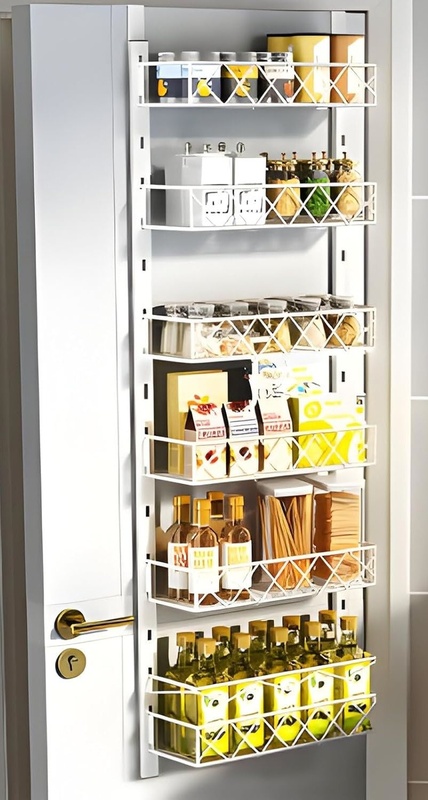6 Tier Adjustable Baskets Over Door Pantry Organiser