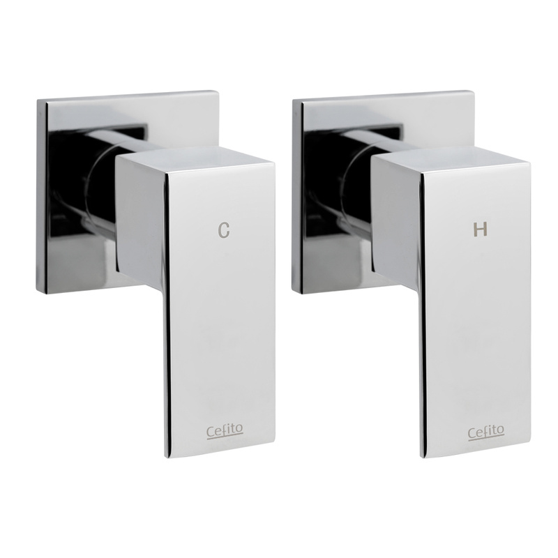 Cefito Shower Twins Tap Wall Bath Taps Brass Hot Cold Basin Bathroom
