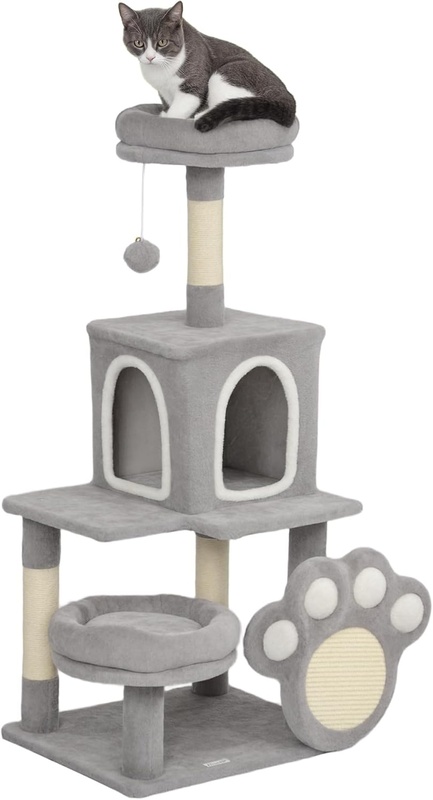 CARLA HOME Large Cat Tree Tower for Indoor Cats with Plush Perch