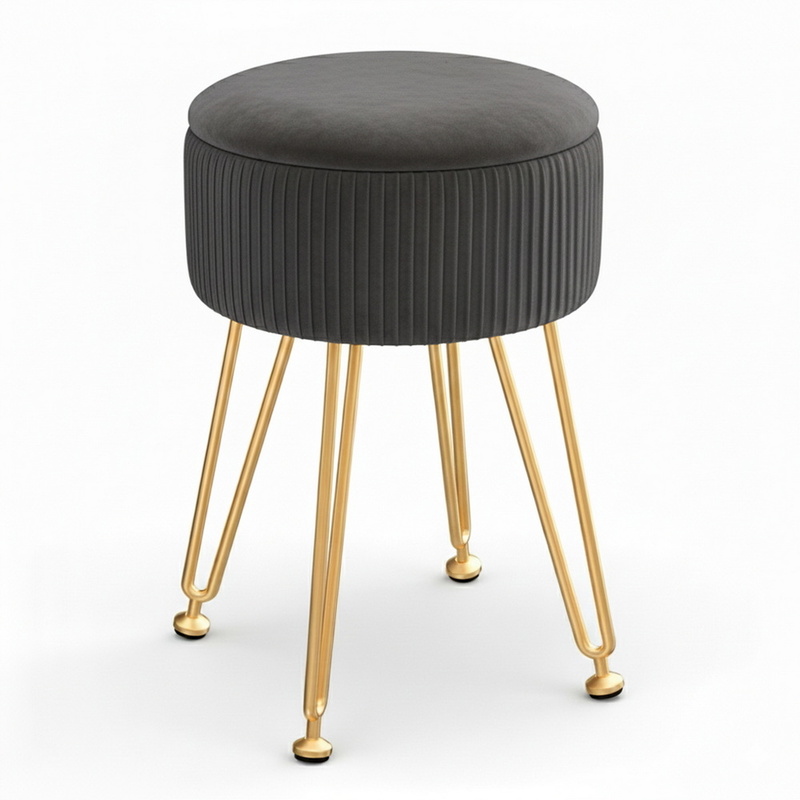 Artiss Ottoman Storage Foot Stool Vanity Velvet Round