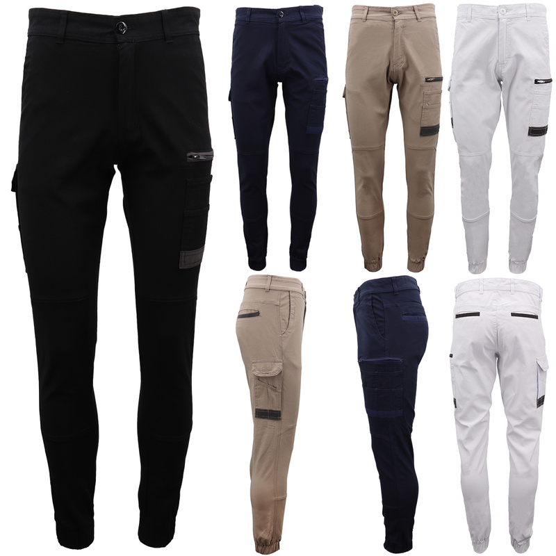 Men's Cargo Cotton Drill Work Pants UPF 50+ 13 Pockets