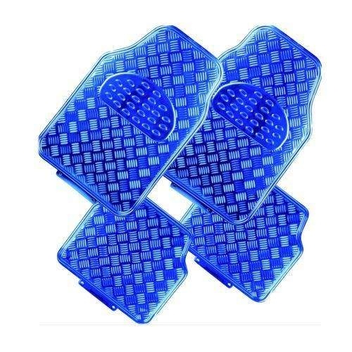VENOM 4-Piece Car Mat - Rubber/Aluminium Look