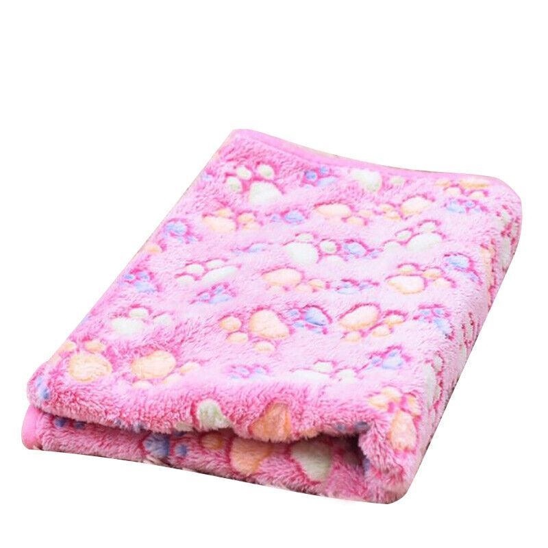 Large Size Pet Mat Paw Print Cat Dog Puppy Fleece Soft Pet Blanket