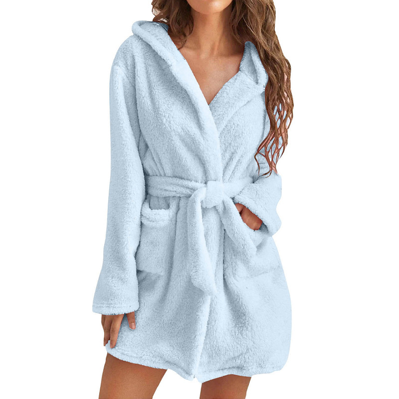 Women's Ultra-Thick Plush Robe with Large Hood & Pockets