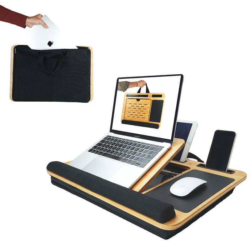 CARLA HOME Bamboo Laptop Lap Desk with Cushion