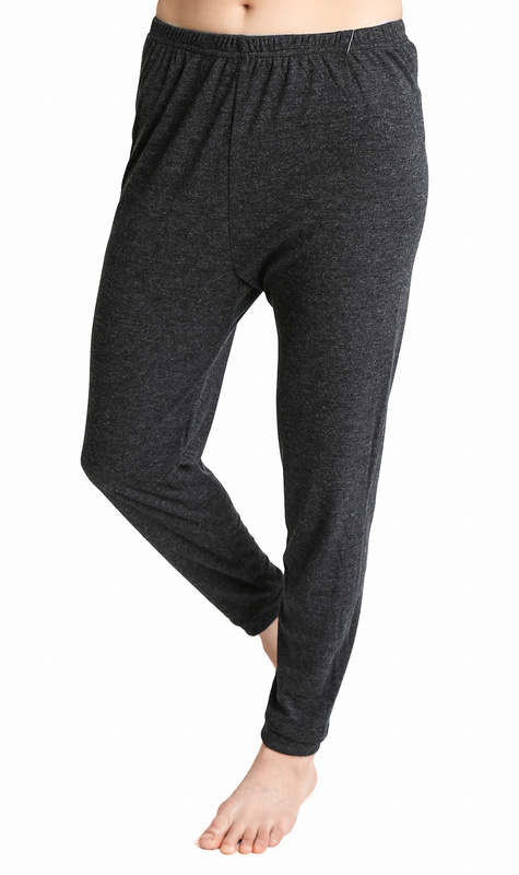 Womens Black Merino Wool Long Janes Thermal Underwear