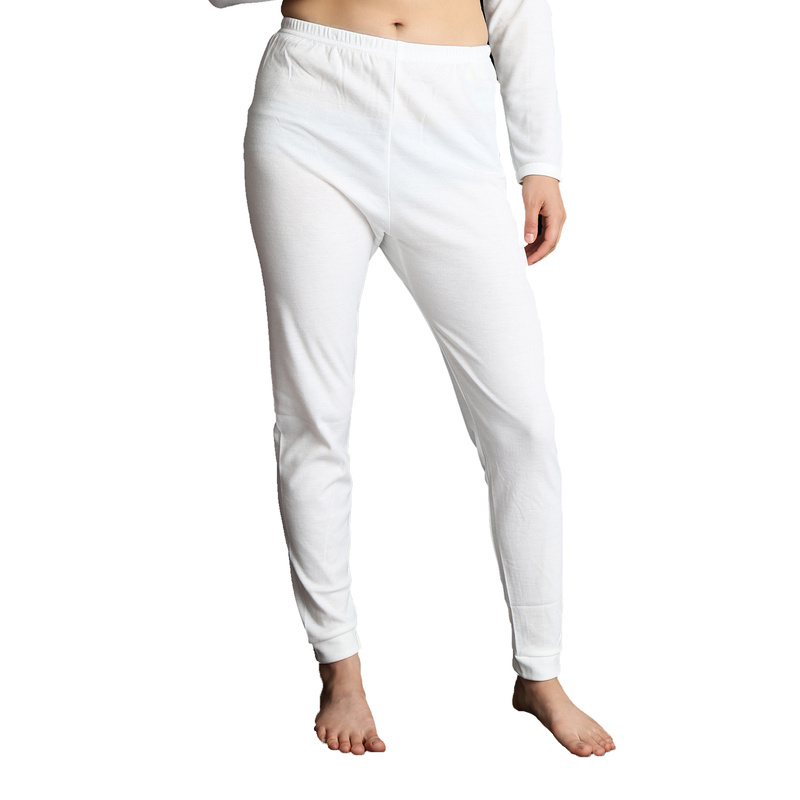 Womens Beige Merino Wool Long Janes Thermal Pants