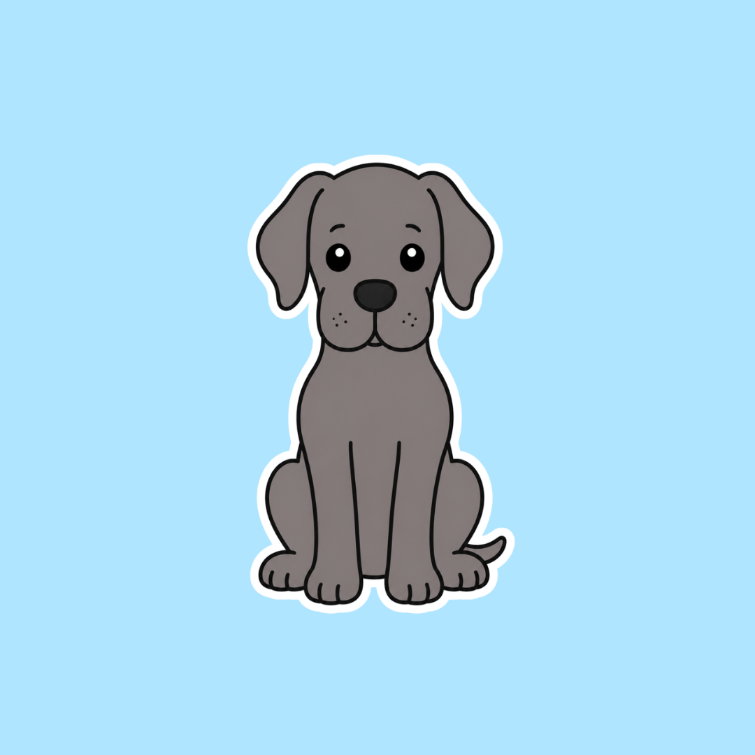 Great Dane (Black) Sticker